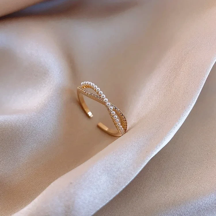 Japanese light luxury simple temperament index finger ring