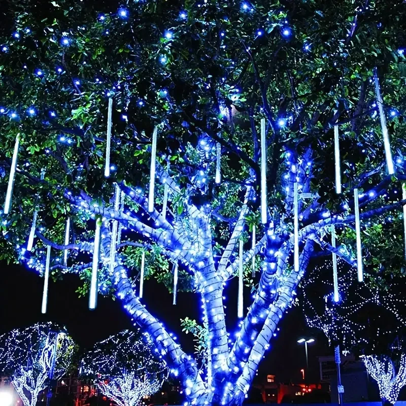 8 Strands 192 LED Solar Shooting Star Lights  Waterproof & Festive