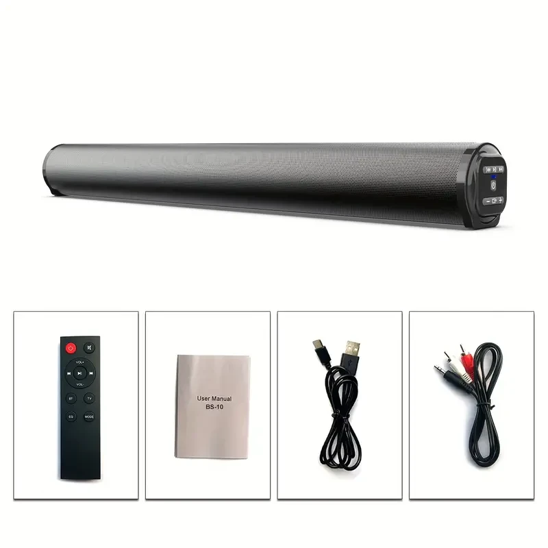 20W Wireless TV Sound Bar with Deep-Bass Subwoofer  Enhanced Surround Sound
