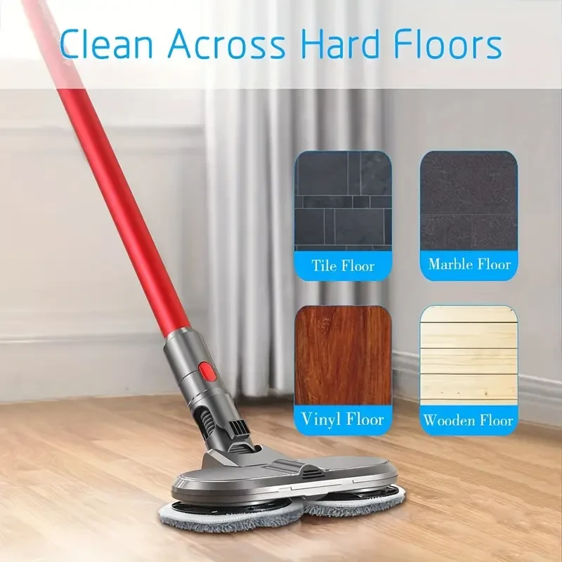 Electric Double Mop Attachment for Dyson V7V15  Dual Spin Mop with Water Tank