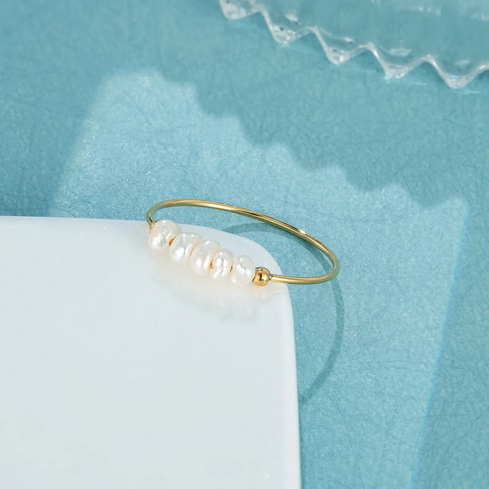 18K Gold Light Luxury Simple And Natural Baroque Pearl Ring