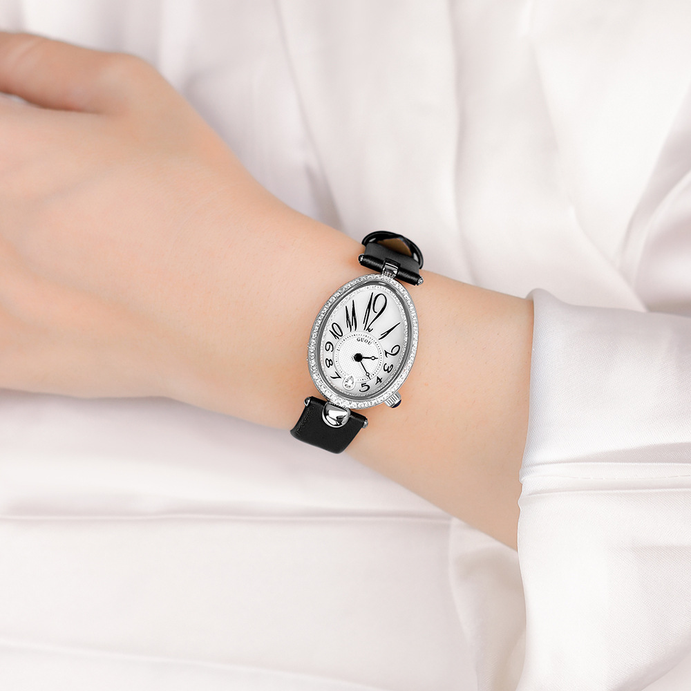 Drop Shape Retro Dignified Generous Style Oval Watch For Women