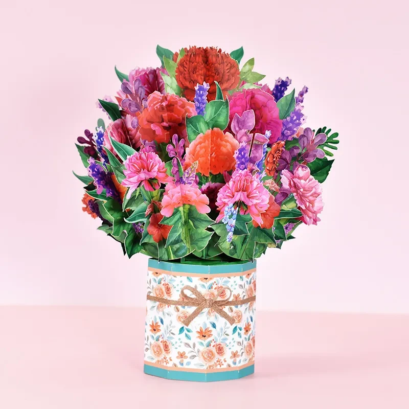 Pop-Up Flower Card Flora 3D Greeting Card For Birthday Graduation Wedding Anniversary