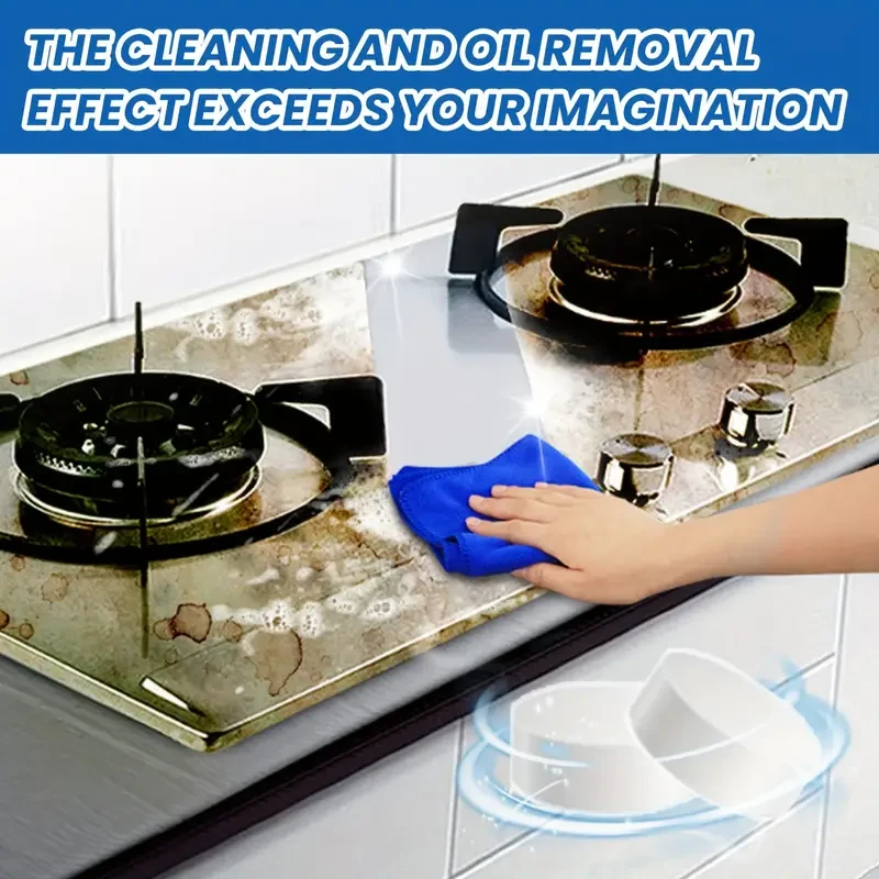 Powerful Kitchen Cleaning Tablets - Effective Heavy Oil Stain Remover for Range Hood, Stove, Oven - Effervescent Formula for Easy Grease Removal