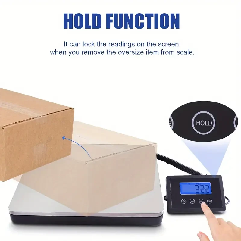 Digital Postal Scale 180kg / 396lb Heavy Duty Stainless Steel Platform with LED Display