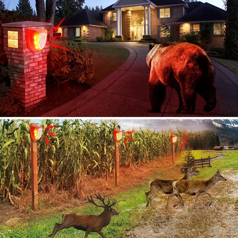 1pc Solar-Powered Security Alarm with 129dB Sirens, Motion-Activated Strobe Light  Outdoor Warning System for Farms, Barns & Yards