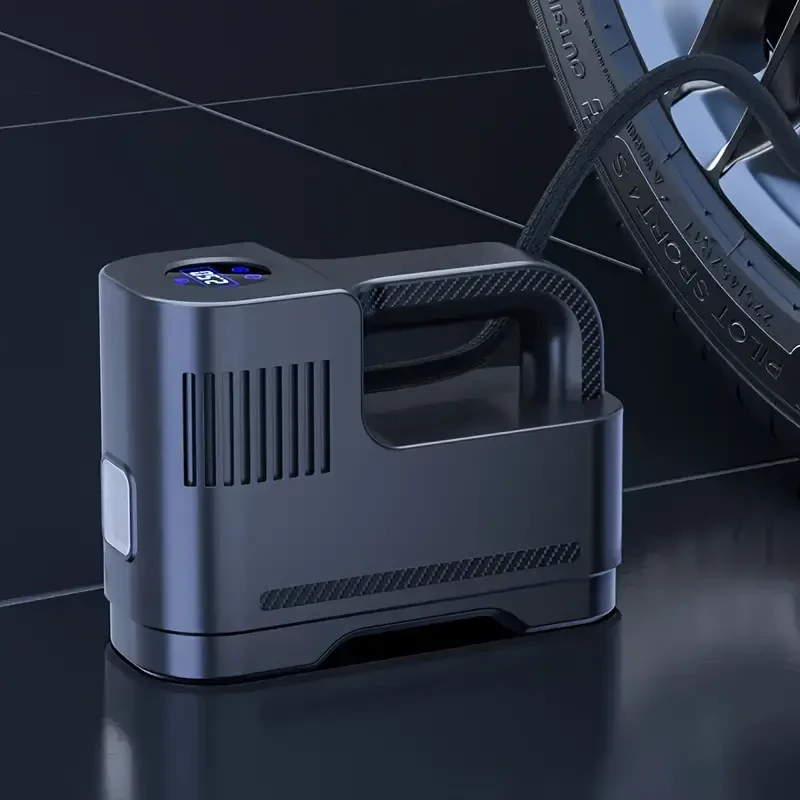 1pc High-Power Portable Air Compressor Pump - Rapid Corded Digital Tire Inflator with LED Lights - Versatile for Cars & Motorcycles