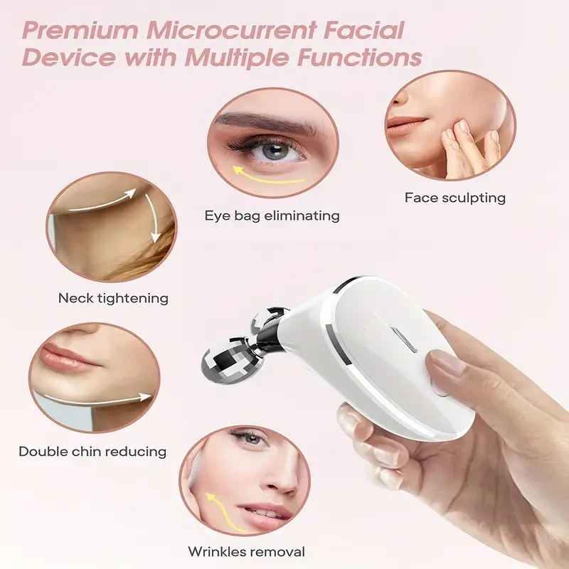 3D Electric Facial Roller Massager, Face Beauty Device, USB Rechargeable Skin Care Tool, Gifts For Women