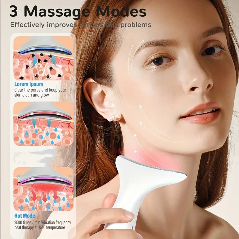 Electric Neck And Facial Beauty Device, USB Rechargeable Face Massager, Skincare Device, Mother's Day Gift
