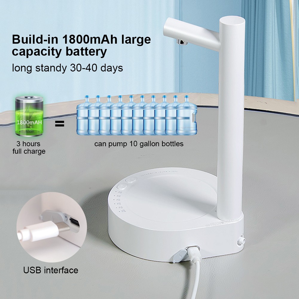 Desk Dispenser Electric Water Gallon - Automatic, Rechargeable Water Bottle Dispenser
