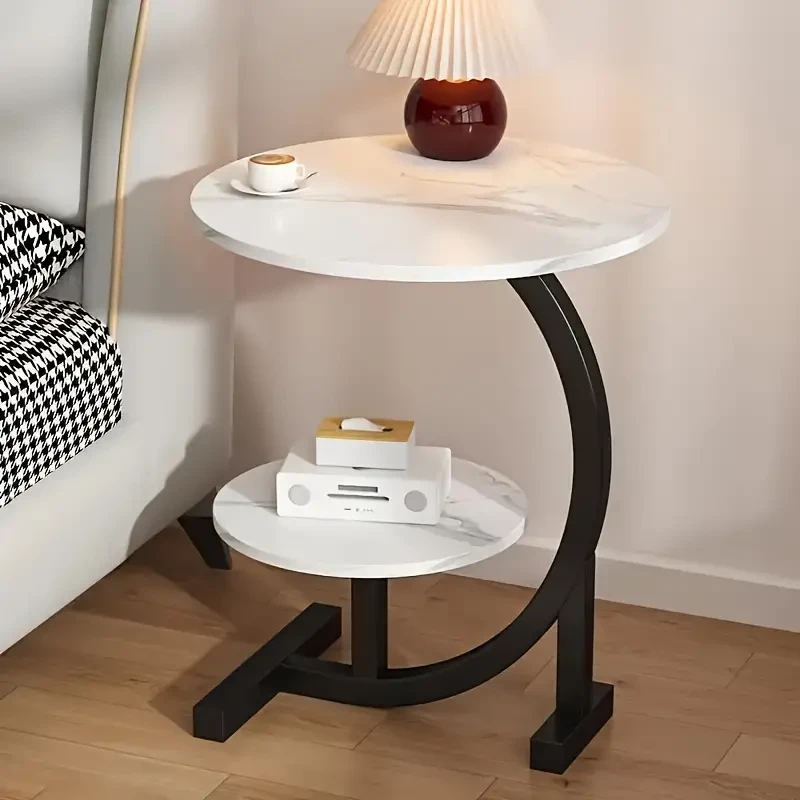Modern Minimalist Waterproof Iron Coffee Table - Portable Sofa Side End Table for Outdoor Leisure