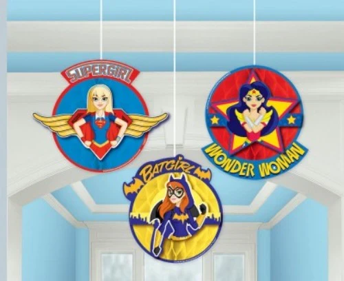 Honeycomb Decorations - Dc Superhero Girls - Pack of 3