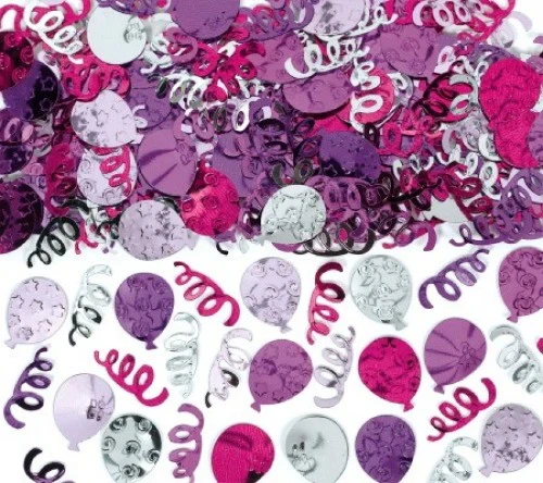Party Balloons Confetti -Pink