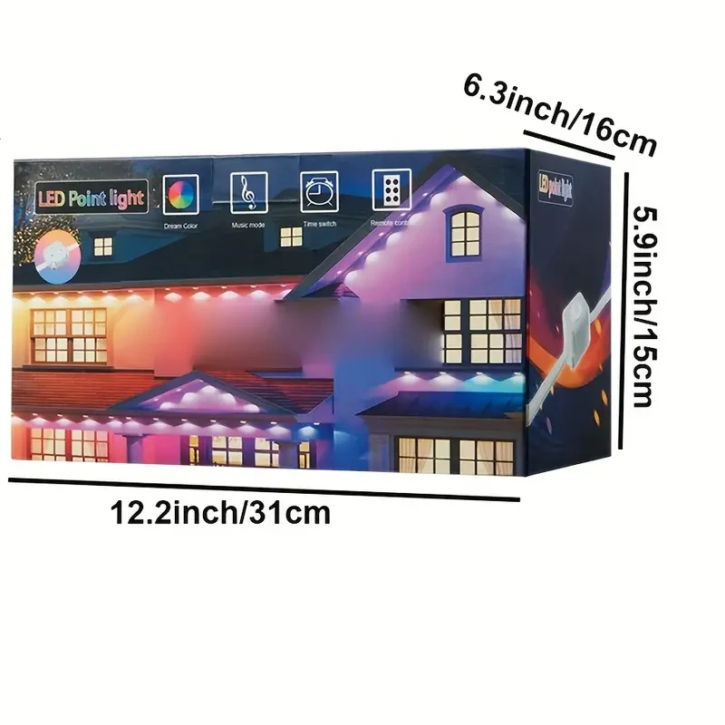 Permanent Outdoor Lights, Smart RGB Outdoor Lights With 75 Scene Modes, 118ft With 72 LED Eaves Lights, IP67 Waterproof, For Halloween Decorations, Christmas, Work With Alexa, Google Assistant