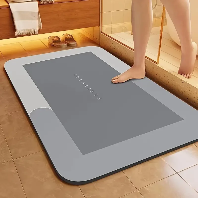 Ultra-Absorbent Diatomaceous Earth Quick-Dry Bath Mat  Non-Slip & Soft