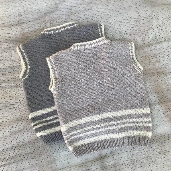 Merino V-Neck Vest | Hand-Knitted