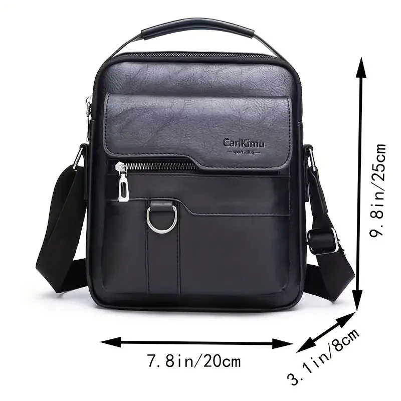 1pc Men's Handbag, Men's Shoulder Bag, Retro PU Leather Vertical Business Casual Bag