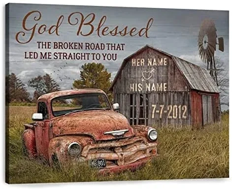Custom Canvas Anniversary Wedding Gift God