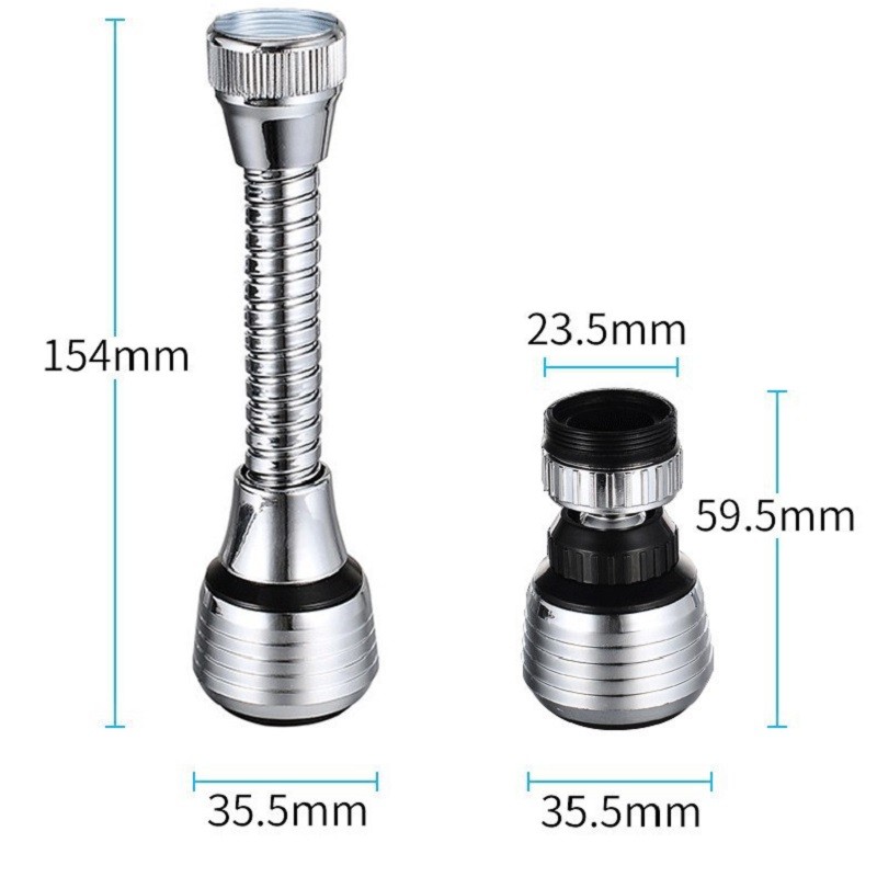 360 Adjustable Kitchen Faucet Extender  Dual Mode Water-Saving Pressurized Filter Sprayer