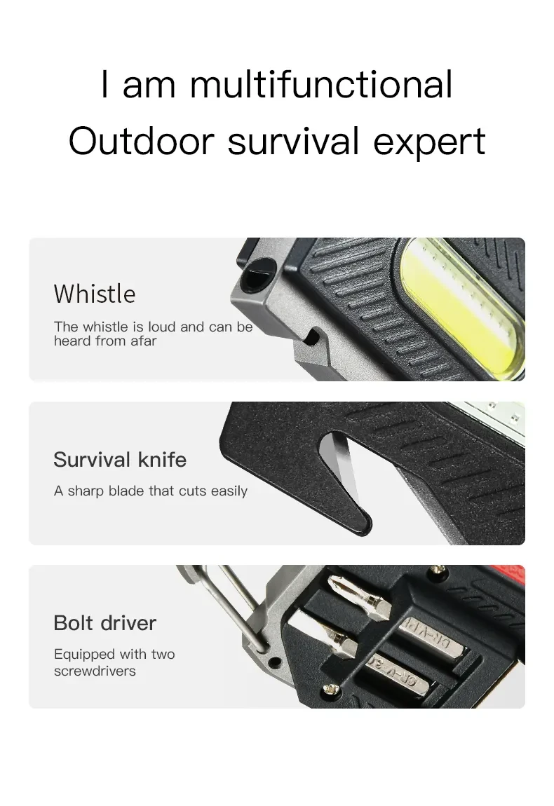 Multifunctional Emergency Light Convenient Keychain