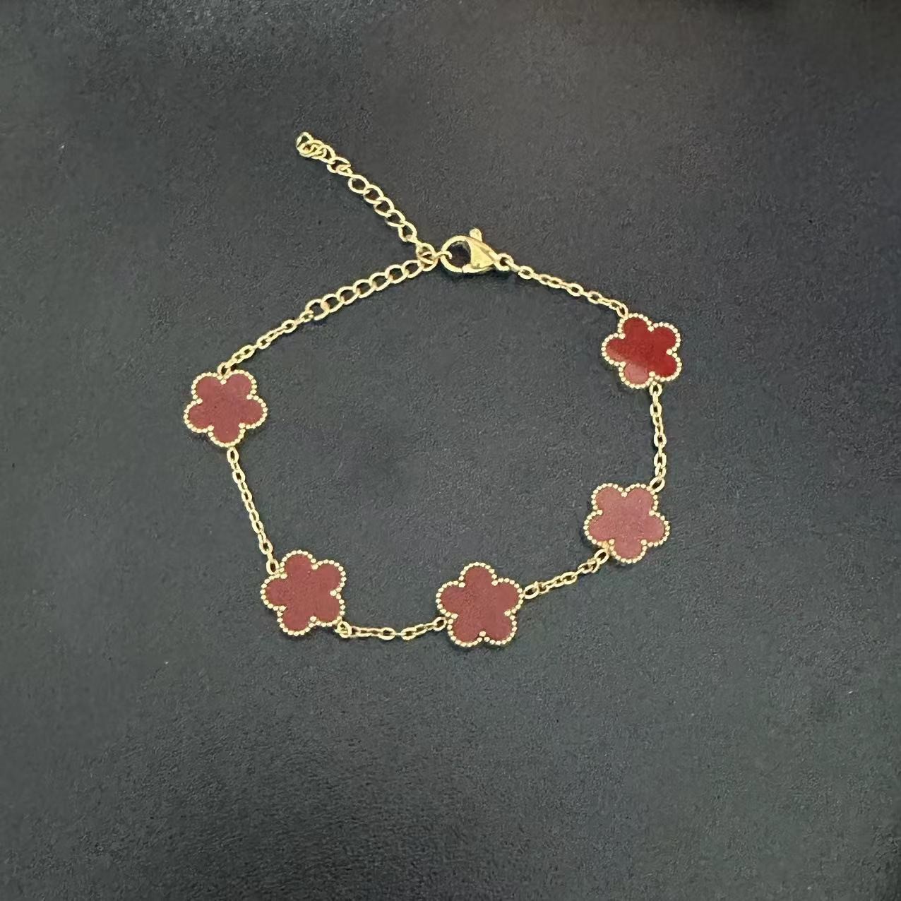 Stainless Steel Adjustable Clover Bracelet