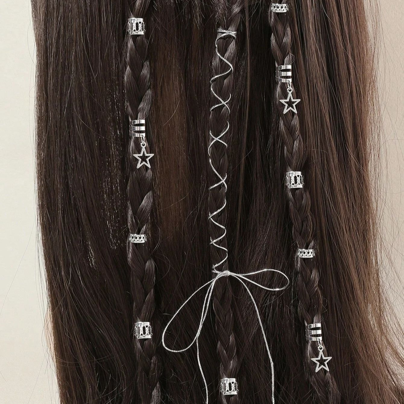 36pcs Star Hair Rings  Beads, Braiding Clips, Dreadlock Cuffs & Metal Hair Accessories