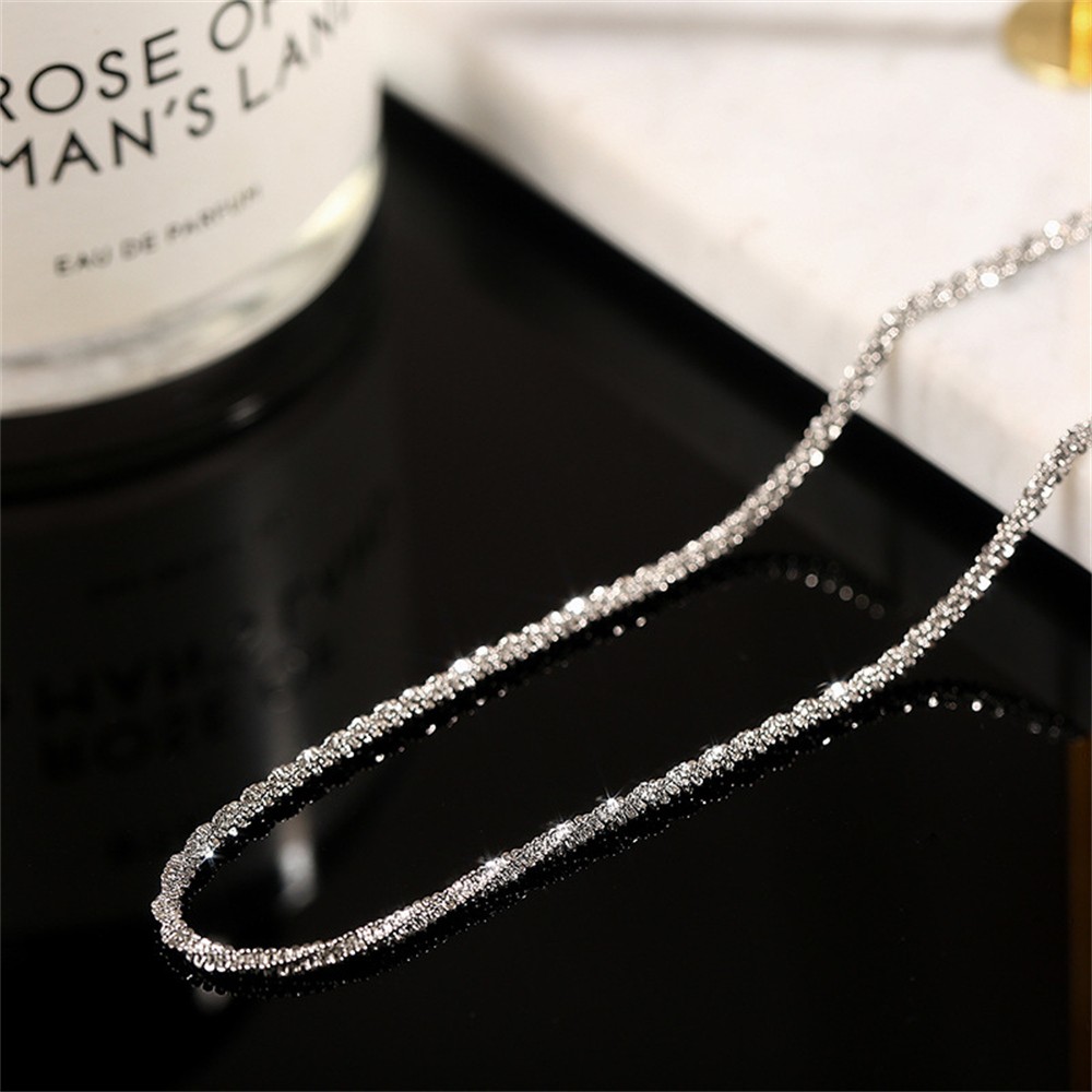 2PCS Sparkling Silver Anklet Set  Elegant Copper Ankle Bracelets for Women