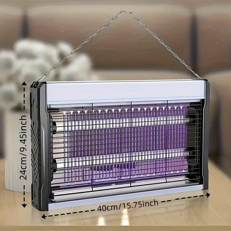 1pc, Mosquito Killer Lamp, Fly Canteen Restaurant Commercial Catching Electric Bug Zapper, 3200V Mosquito Zapper Killer, Indoor Insect Killer With Hanging Chain Trap, Removable Collection Tray USB Electric Bug Zapper For Indoor, Bedroom, Outdoors