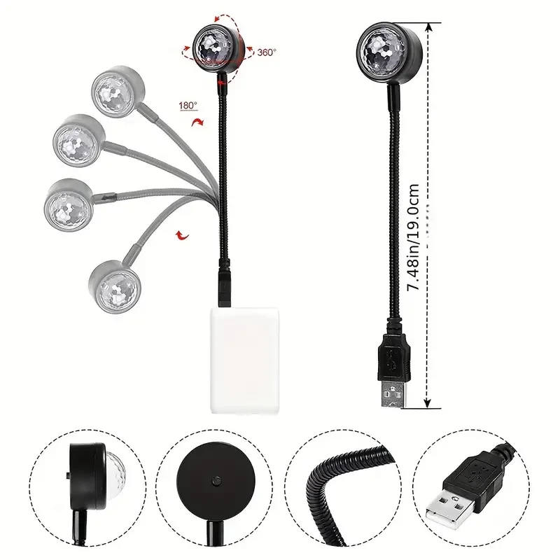 USB Music Rhythm LED Stage Light
