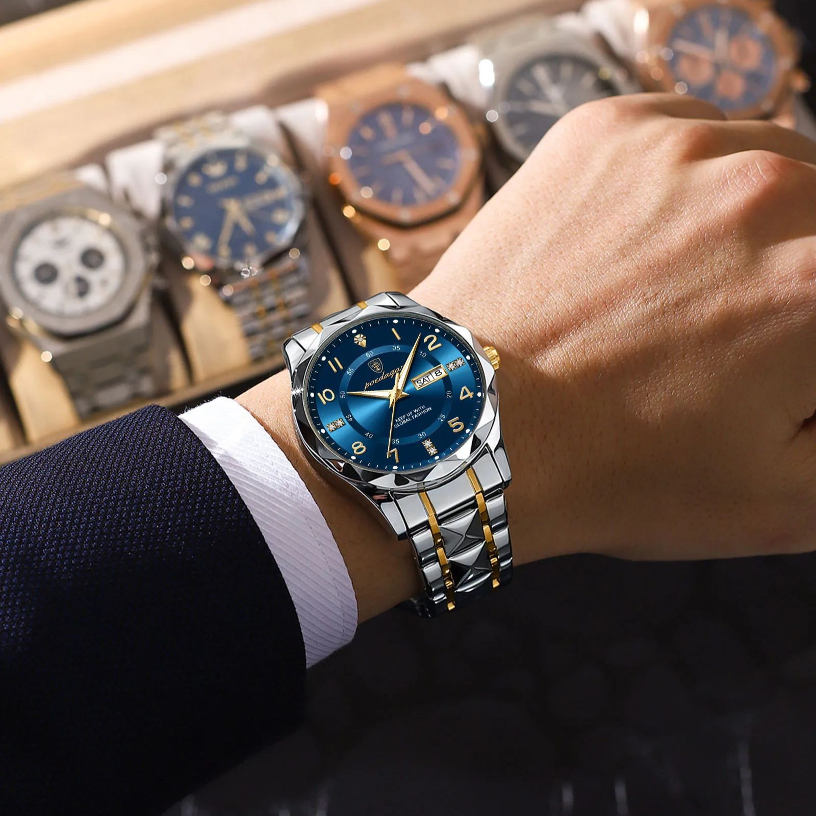 POEDAGAR Luxury Mens Quartz Watch