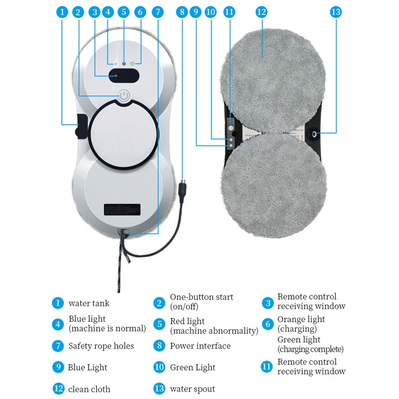 Water Spray Window Cleaning Robot - Intelligent High-Rise Double-Sided Brushless Motor Glass Cleaner