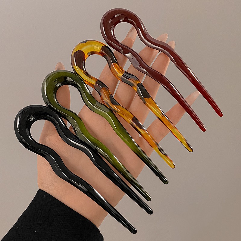 U-Shaped Tortoiseshell Hair Fork