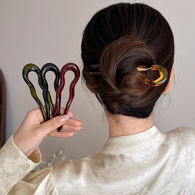 U-Shaped Tortoiseshell Hair Fork