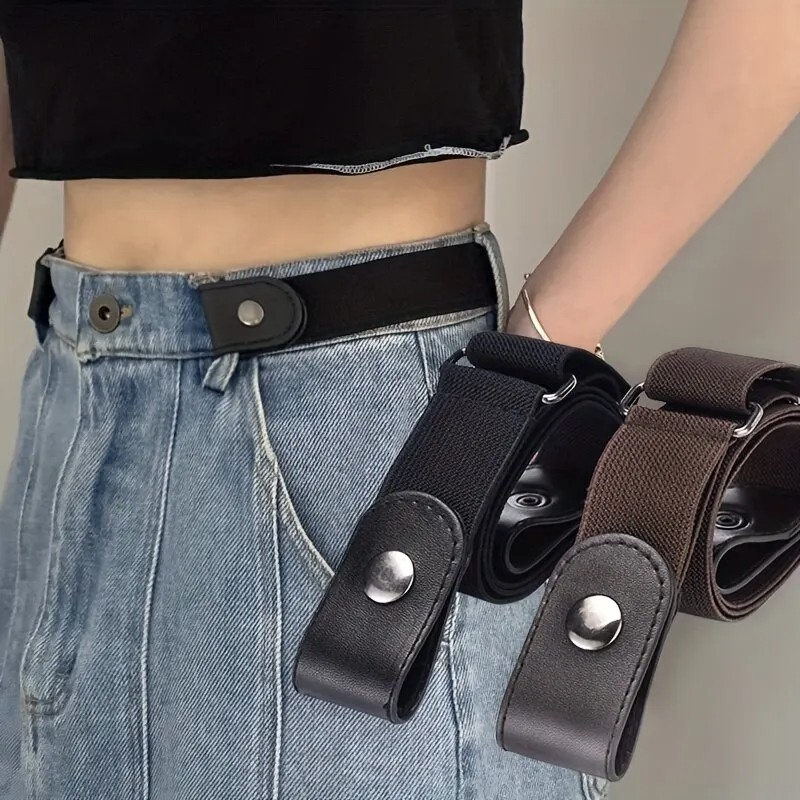 Simple & Fashionable Elastic Belt  Adjustable Woven Invisible Seamless Belt