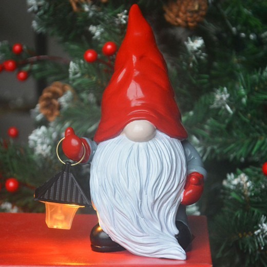 Garden Resin Statue Of Christmas Solar Lantern