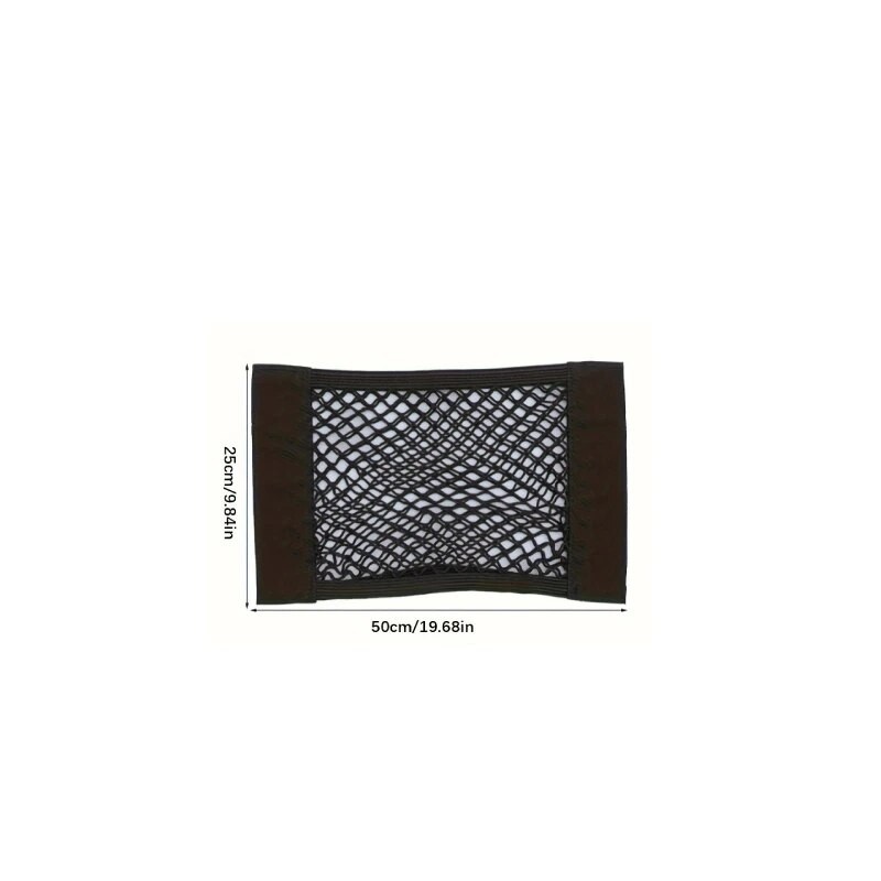 Universal Double Mesh Car Storage Bag  Trunk Storage Net & Fire Extinguisher Fixed Holder