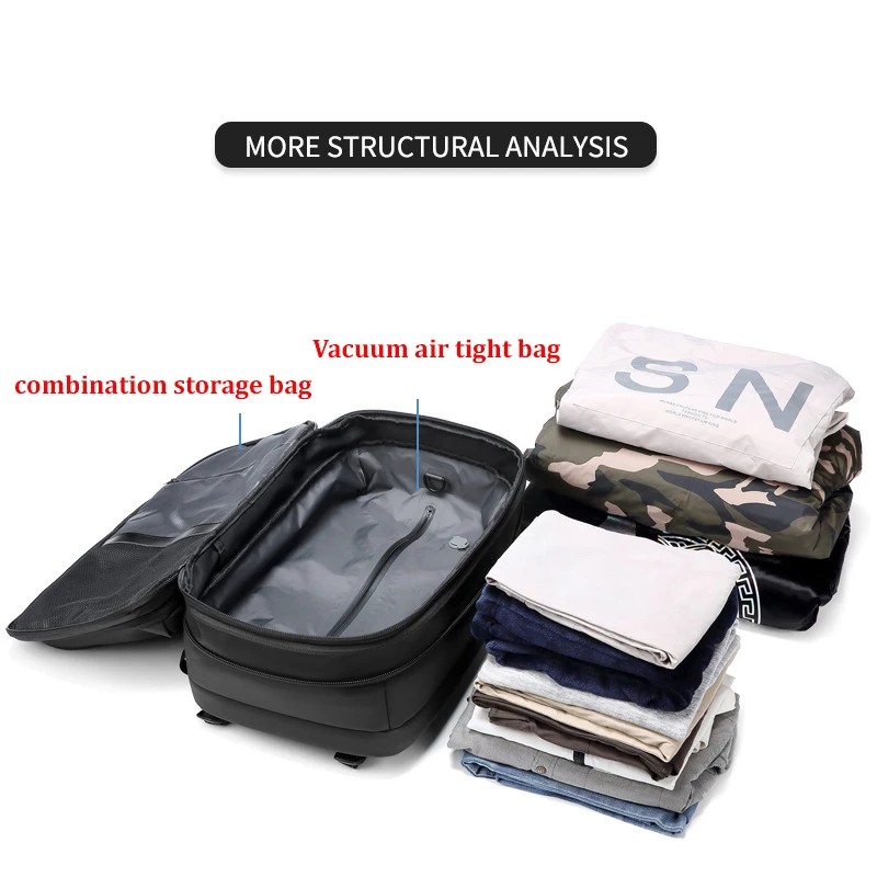 17-Inch Laptop Travel Backpack  Expandable Business & School Backpack with Vacuum Compression for Men
