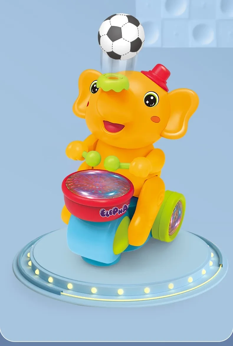 Cute Elephant Cool Music Light Electric Children's Toy Car