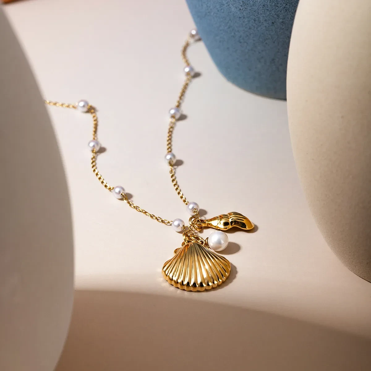 Gold Pearl Chain Bracelet