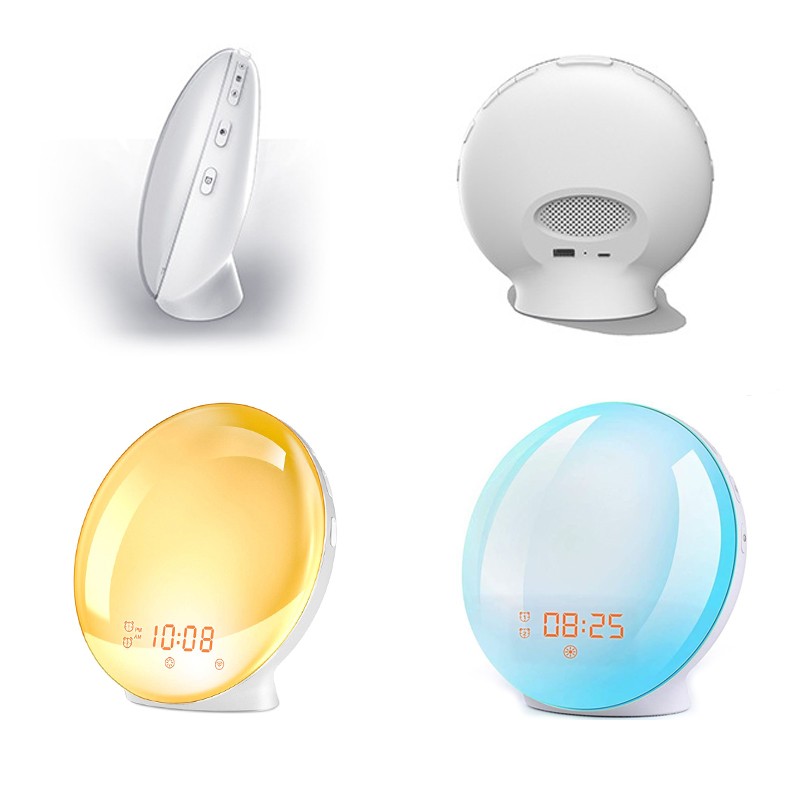 Wake Up Light Alarm Clock  Sunrise/Sunset Simulation, Dual Alarms, FM Radio, Nightlight with 7 Colors