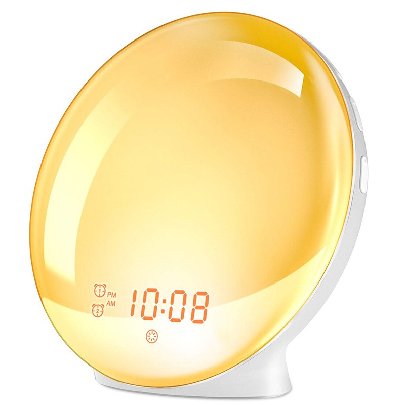 Wake Up Light Alarm Clock  Sunrise/Sunset Simulation, Dual Alarms, FM Radio, Nightlight with 7 Colors