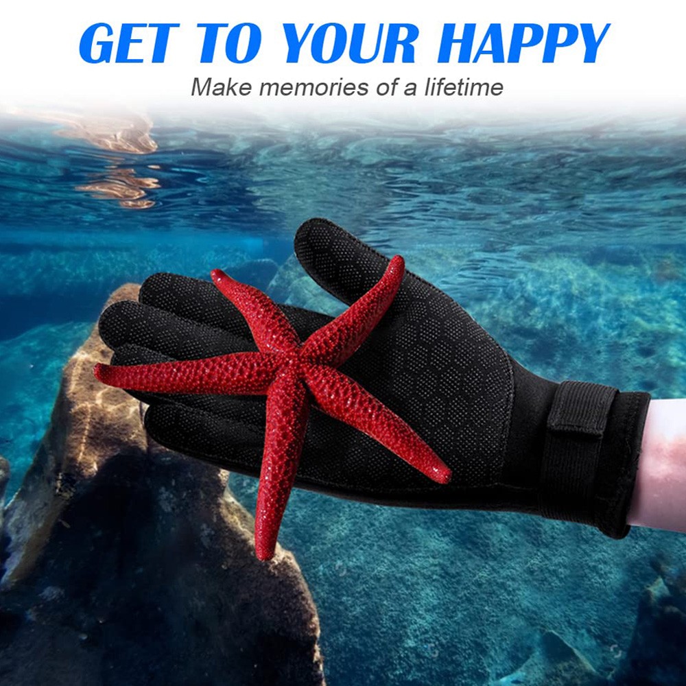 3mm Neoprene Diving Gloves - Thermal Anti-Slip Flexible Wetsuit Gloves for Surfing, Spearfishing, Swimming, Rafting, Kayaking, Paddling