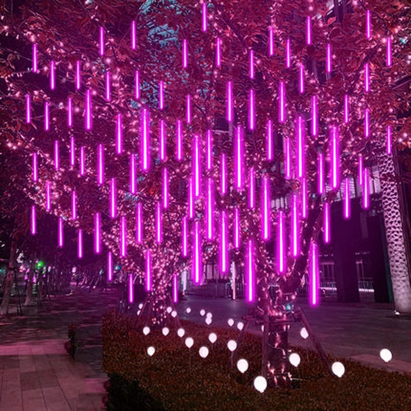 LED Meteor Shower Fairy String Lights - 8 Tubes, 30/50cm