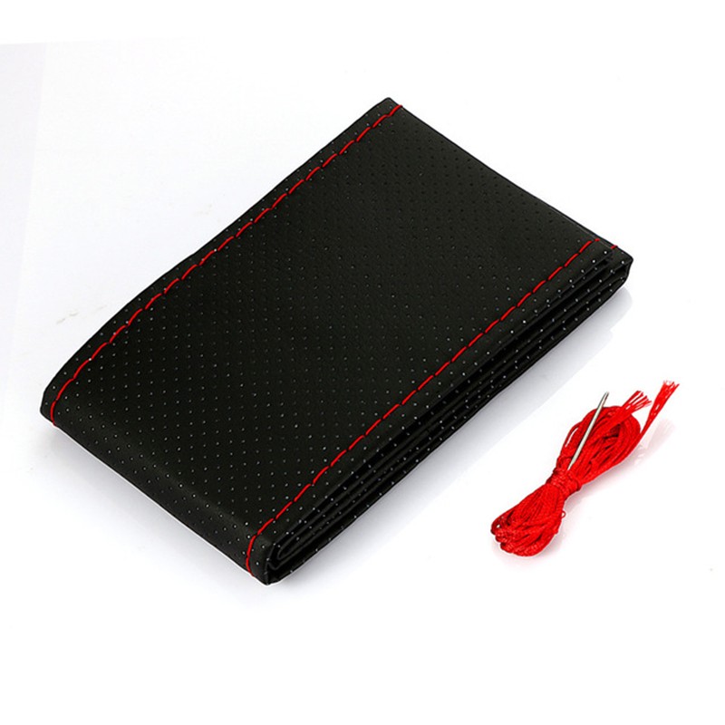 DIY Artificial Leather Steering Wheel Cover Kit  Soft Texture, Needles & Braid Thread