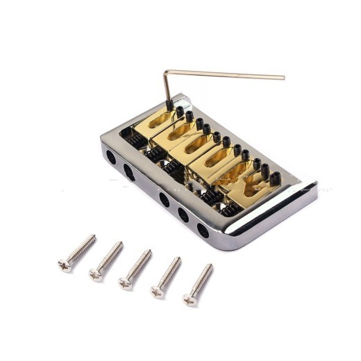Instrument Accessories Guitar Bridge With Silver Six String Brass Saddle