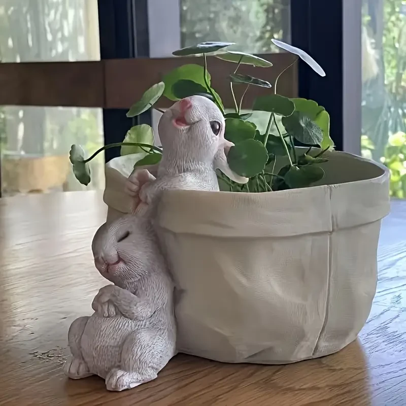 Charming Resin Rabbit Sculpture - Perfect for Garden