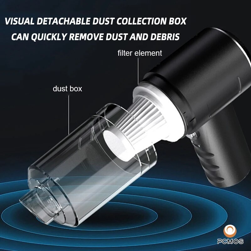 PCMOS Wireless Vacuum Cleaner  120W Dual Use for Home and Car