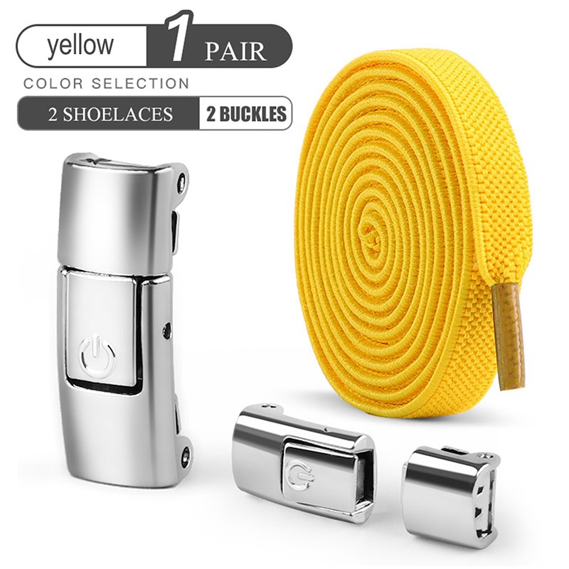 8mm No-Tie Elastic Shoe Laces with Press Lock  Widened Flat Shoelaces