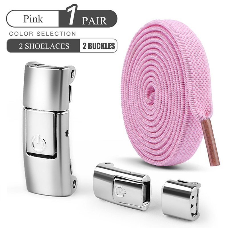 8mm No-Tie Elastic Shoe Laces with Press Lock  Widened Flat Shoelaces