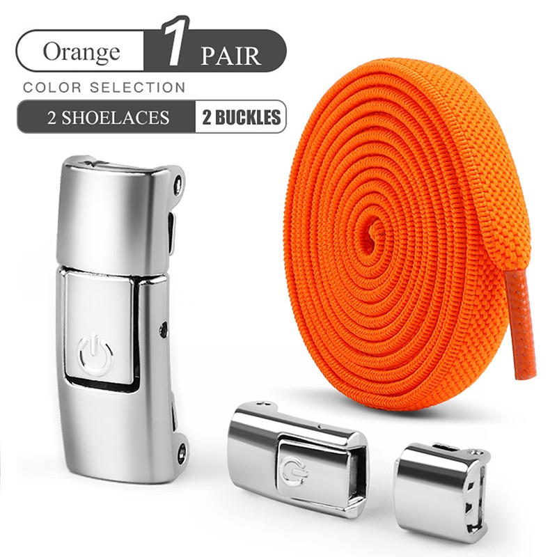 8mm No-Tie Elastic Shoe Laces with Press Lock  Widened Flat Shoelaces